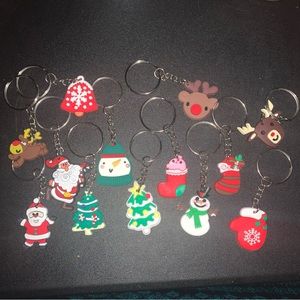 - Lot of 13 Christmas Santa Reindeer Keychains